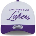 hvid-og-lilla-buet-snapback-kasket-9forty-m-crown-draft-2025-fra-los-angeles-lakers-nba-fra-new-era