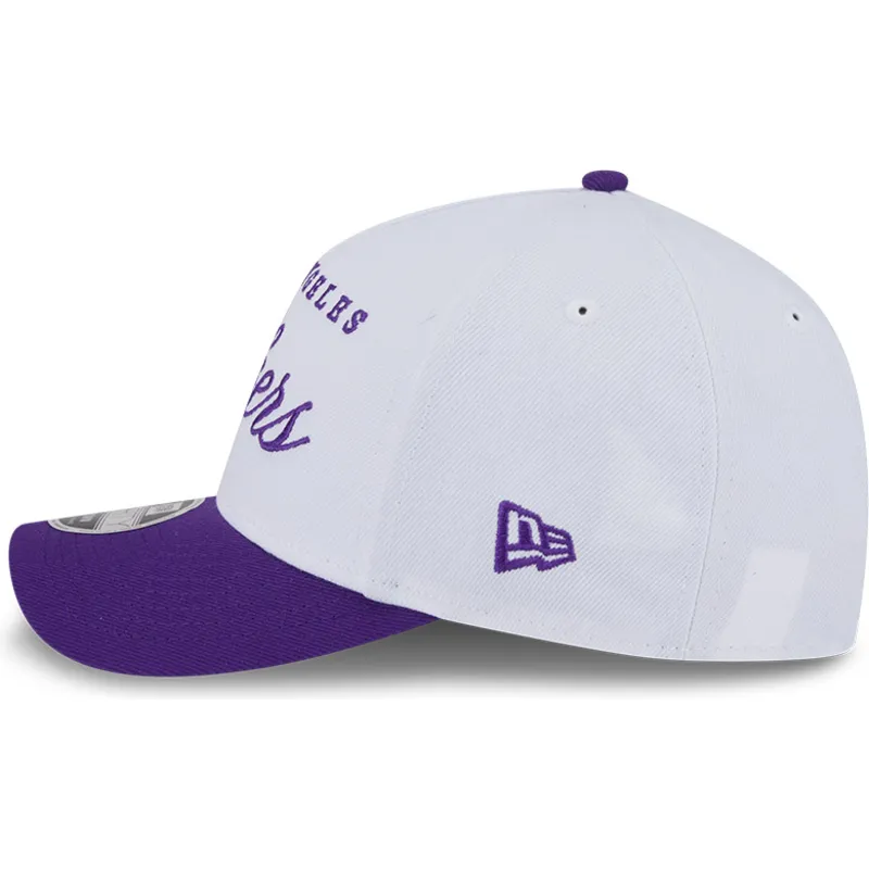 hvid-og-lilla-buet-snapback-kasket-9forty-m-crown-draft-2025-fra-los-angeles-lakers-nba-fra-new-era