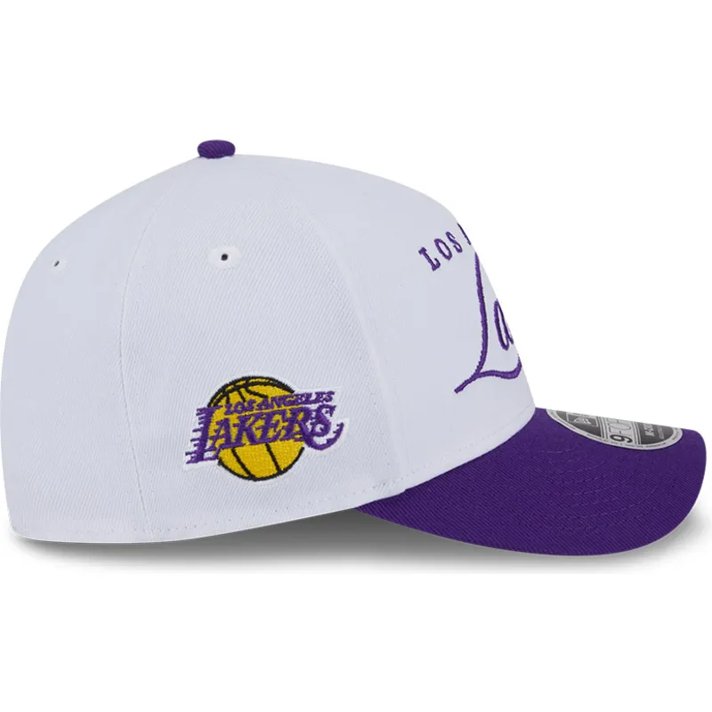 hvid-og-lilla-buet-snapback-kasket-9forty-m-crown-draft-2025-fra-los-angeles-lakers-nba-fra-new-era