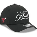 schwarze-9forty-m-crown-draft-2025-snapback-kappe-mit-gebogenem-schirm-der-chicago-bulls-nba-von-new-era