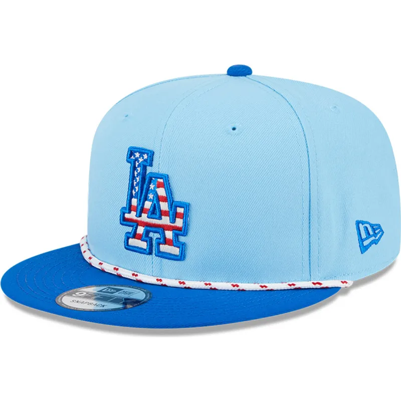 blaue-flache-snapback-kappe-9fifty-4th-july-der-los-angeles-dodgers-mlb-von-new-era