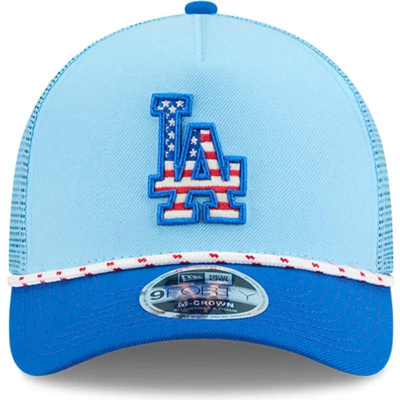 trucker-cap-blau-9forty-m-crown-a-frame-4th-july-los-angeles-dodgers-mlb-von-new-era