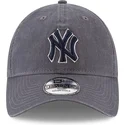 casquette-courbee-grise-ajustable-avec-logo-bleu-9twenty-core-classics-new-york-yankees-mlb-new-era