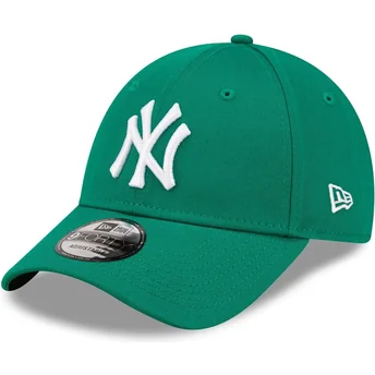 New Era 9FORTY League Essential New York Yankees MLB Damen Verstellbare Grüne Curved Kappe