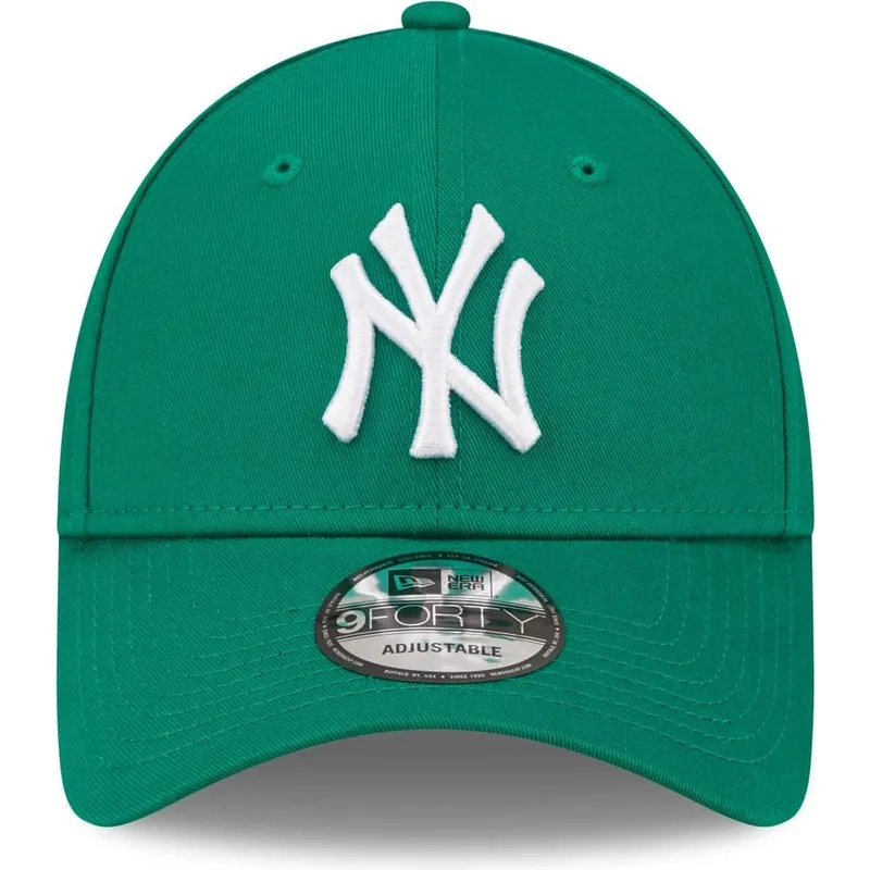 zielona-zakrzywiona-regulowana-czapka-damska-9forty-league-essential-new-york-yankees-mlb-od-new-era