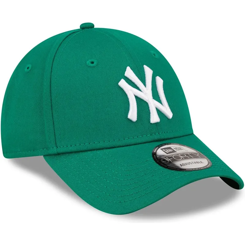 zielona-zakrzywiona-regulowana-czapka-damska-9forty-league-essential-new-york-yankees-mlb-od-new-era