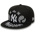 cappello-piatto-nero-aderente-59fifty-paisley-dei-new-york-yankees-mlb-di-new-era