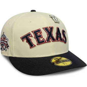 Beige und marineblaue gebogene Kappe 59FIFTY All Star Game Pin der Texas Rangers MLB von New Era verstellbar