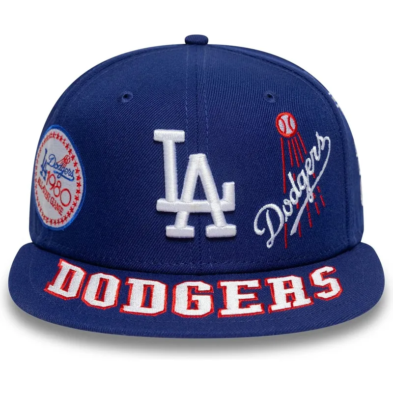 cappello-piatto-blu-regolabile-59fifty-all-over-dei-los-angeles-dodgers-mlb-di-new-era