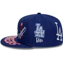 cappello-piatto-blu-chiuso-59fifty-all-over-dei-los-angeles-dodgers-mlb-di-new-era