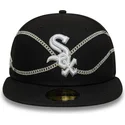 cappellino-piatto-nero-regolabile-59fifty-chain-wrap-dei-chicago-white-sox-mlb-di-new-era