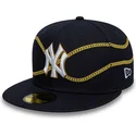 new-era-new-york-yankees-mlb-59fifty-chain-wrap-morkbla-justerbar-flat-keps