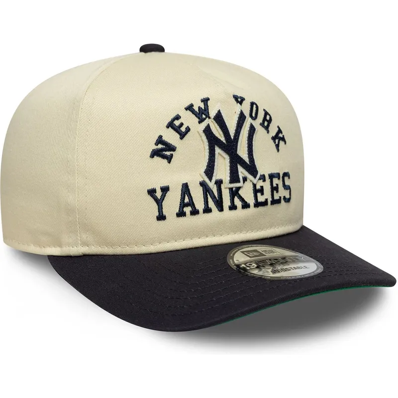 cappellino-curvo-beige-e-blu-marino-snapback-19twenty-heritage-di-new-york-yankees-mlb-di-new-era