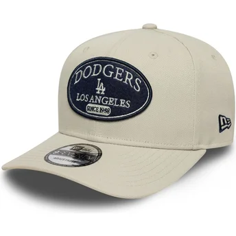 Cappellino beige snapback curvo 9SEVENTY Stretch Snap Patch dei Los Angeles Dodgers MLB di New Era