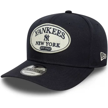 Cappellino curva blu navy snapback 9SEVENTY Stretch Snap Patch dei New York Yankees MLB di New Era