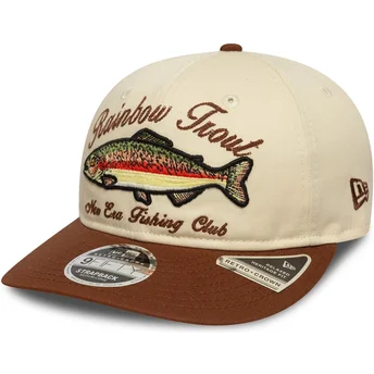 Cappellino curvo marrone regolabile 9FIFTY Retro Crown Outdoor Fishing Club di New Era