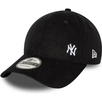 Cappellino nero con visiera curva regolabile 9FORTY Flawless Cord dei New York Yankees MLB di New Era