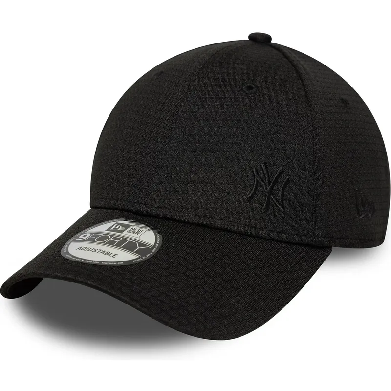 cappellino-curvo-nero-snapback-con-logo-nero-9forty-flawless-mesh-di-new-york-yankees-mlb-di-new-era