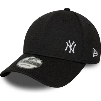 New Era New York Yankees MLB 9FORTY Flawless Mesh schwarze Snapback-Kappe mit gebogenem Schirm