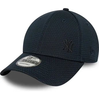 New Era New York Yankees MLB 9FORTY Flawless Mesh Snapback-Kappe mit gebogenem Schirm in Marineblau mit blauem Logo