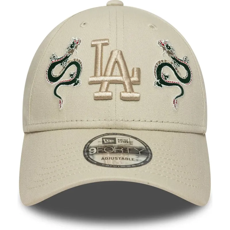 cappellino-con-visiera-curva-beige-regolabile-con-logo-beige-9forty-icon-dragon-dei-los-angeles-dodgers-mlb-di-new-era