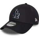 casquette-courbee-bleue-marine-ajustable-avec-logo-bleu-9forty-team-outline-los-angeles-dodgers-mlb-new-era