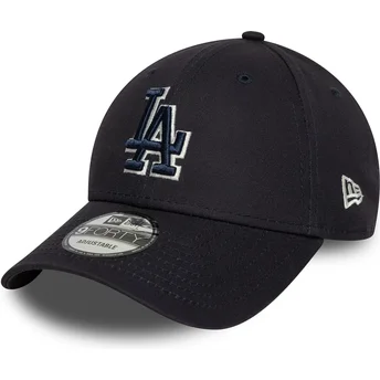 Casquette courbée bleue marine ajustable avec logo bleu 9FORTY Team Outline Los Angeles Dodgers MLB New Era