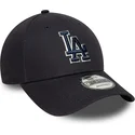 casquette-courbee-bleue-marine-ajustable-avec-logo-bleu-9forty-team-outline-los-angeles-dodgers-mlb-new-era