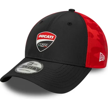 Cappellino curvo nero e rosso regolabile 9FORTY Logo di Ducati Motor MotoGP di New Era
