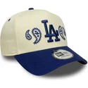 cappellino-curvo-beige-e-blu-snapback-a-frame-paisley-di-los-angeles-dodgers-mlb-di-new-era