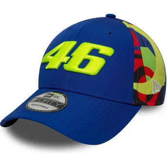Blå böjd snapback-keps 9FORTY Fanwear av Valentino Rossi VR46 MotoGP från New Era