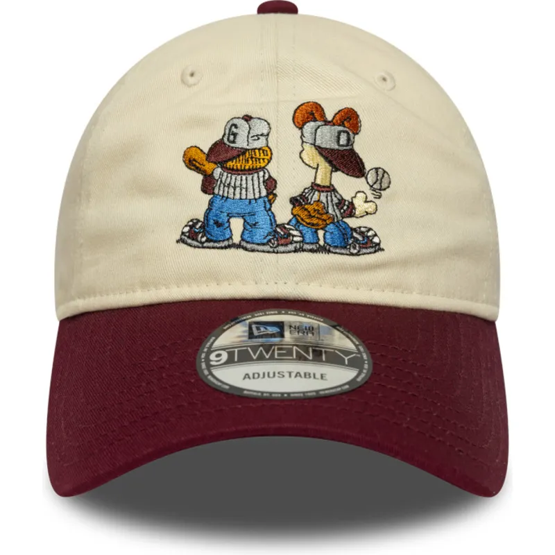 beige-und-weinrote-verstellbare-curved-cap-9twenty-garfield-und-odie-von-new-era beige-und-weinrote-verstellbare-curved-cap-9twenty-garfield-und-odie-von-new-era