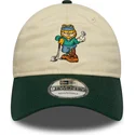 cappellino-curvo-beige-e-verde-regolabile-9twenty-di-garfield-di-new-era