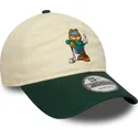 cappellino-curvo-beige-e-verde-regolabile-9twenty-di-garfield-di-new-era