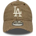 cappellino-curvo-marrone-regolabile-9twenty-houndstooth-dei-los-angeles-dodgers-mlb-di-new-era