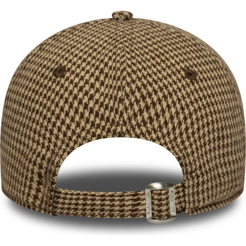 cappellino-curvo-marrone-regolabile-9twenty-houndstooth-dei-los-angeles-dodgers-mlb-di-new-era