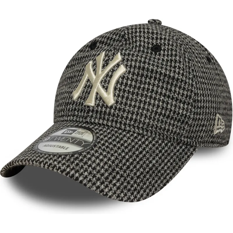 schwarze-verstellbare-curved-cap-9twenty-houndstooth-der-new-york-yankees-mlb-von-new-era schwarze-verstellbare-curved-cap-9twenty-houndstooth-der-new-york-yankees-mlb-von-new-era