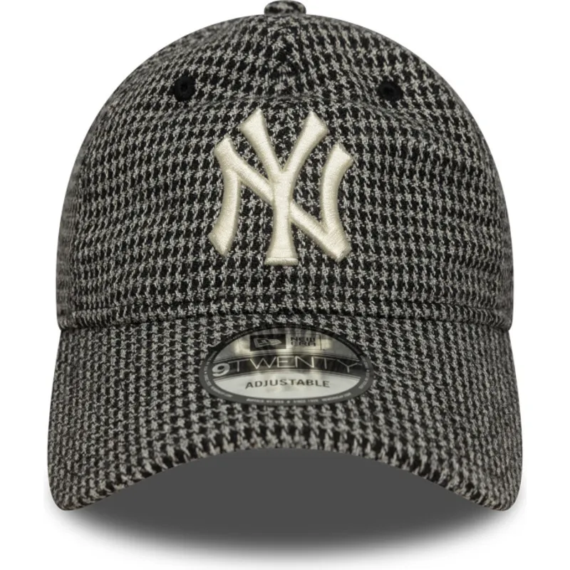schwarze-verstellbare-curved-cap-9twenty-houndstooth-der-new-york-yankees-mlb-von-new-era schwarze-verstellbare-curved-cap-9twenty-houndstooth-der-new-york-yankees-mlb-von-new-era