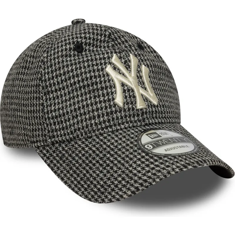schwarze-verstellbare-curved-cap-9twenty-houndstooth-der-new-york-yankees-mlb-von-new-era schwarze-verstellbare-curved-cap-9twenty-houndstooth-der-new-york-yankees-mlb-von-new-era