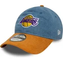 cappellino-curvo-blu-e-marrone-regolabile-9twenty-denim-midi-dei-los-angeles-lakers-nba-di-new-era