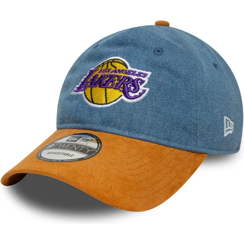 regulowana-czapka-z-daszkiem-9twenty-denim-midi-los-angeles-lakers-nba-od-new-era-w-kolorze-niebieskim-i-brazowym