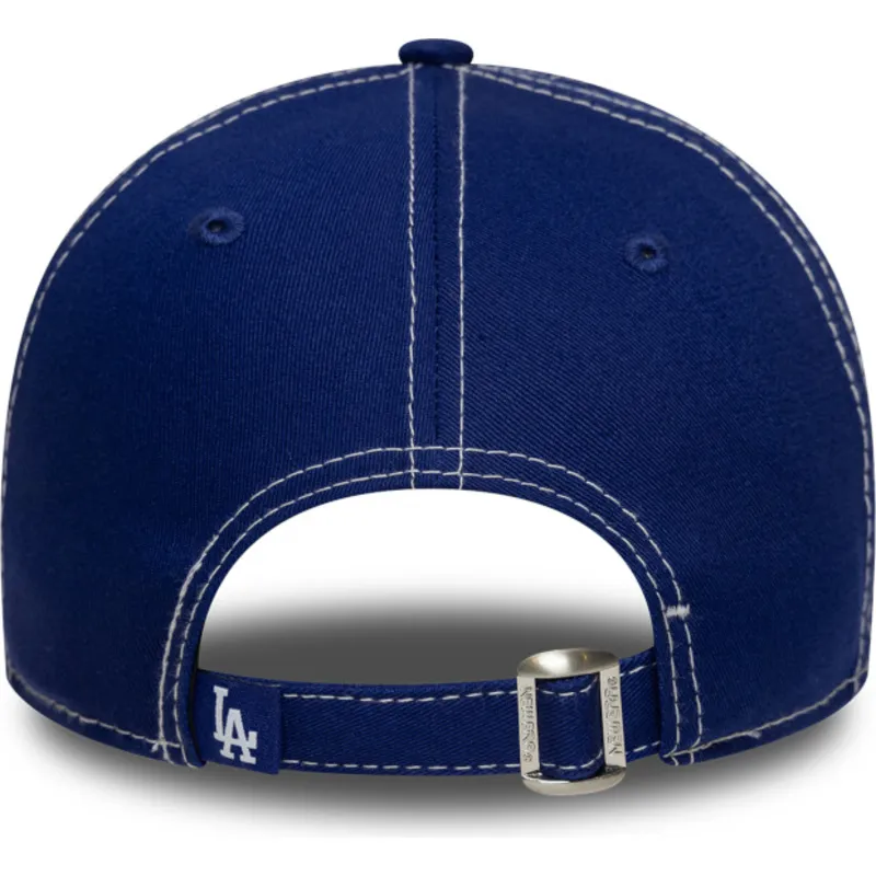 bla-justerbar-kurvet-kasket-9twenty-contrast-stitch-fra-los-angeles-dodgers-mlb-fra-new-era