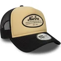 cappellino-trucker-beige-e-nero-a-frame-foam-oval-patch-di-new-era