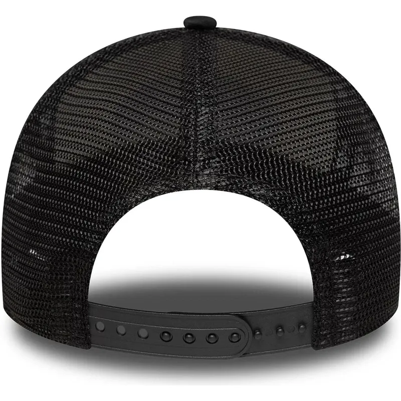 trucker-cap-beige-und-schwarz-a-frame-foam-oval-patch-von-new-era