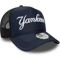 cappellino-trucker-blu-navy-a-frame-script-dei-new-york-yankees-mlb-di-new-era