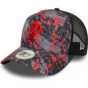 Cappellino trucker multicolore A Frame All Over Print di AC Milan Serie A di New Era