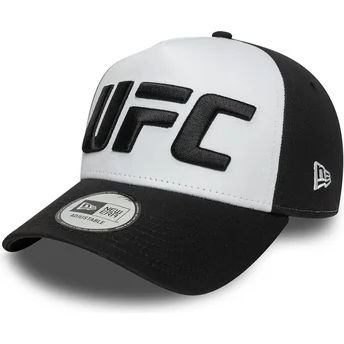 Cappellino curvo bianco e nero A Frame Core di UFC Ultimate Fighting Championship di New Era