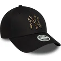 cappellino-curvo-nero-regolabile-da-donna-9forty-leopard-infill-dei-new-york-yankees-mlb-di-new-era