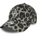 cappellino-curvo-nero-regolabile-da-donna-9forty-cosy-animal-dei-los-angeles-dodgers-mlb-di-new-era