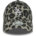cappellino-curvo-nero-regolabile-da-donna-9forty-cosy-animal-dei-los-angeles-dodgers-mlb-di-new-era